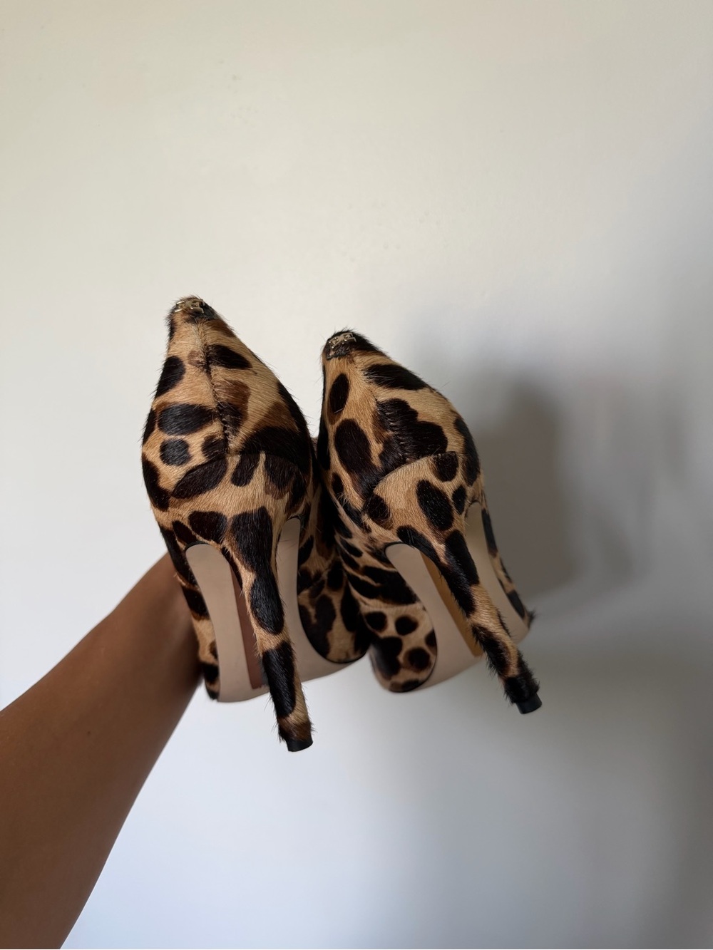 Sam Edelman Leopard Print Calf Hair Pointed Toe Pumps Size 7 - Picture 4 of 7